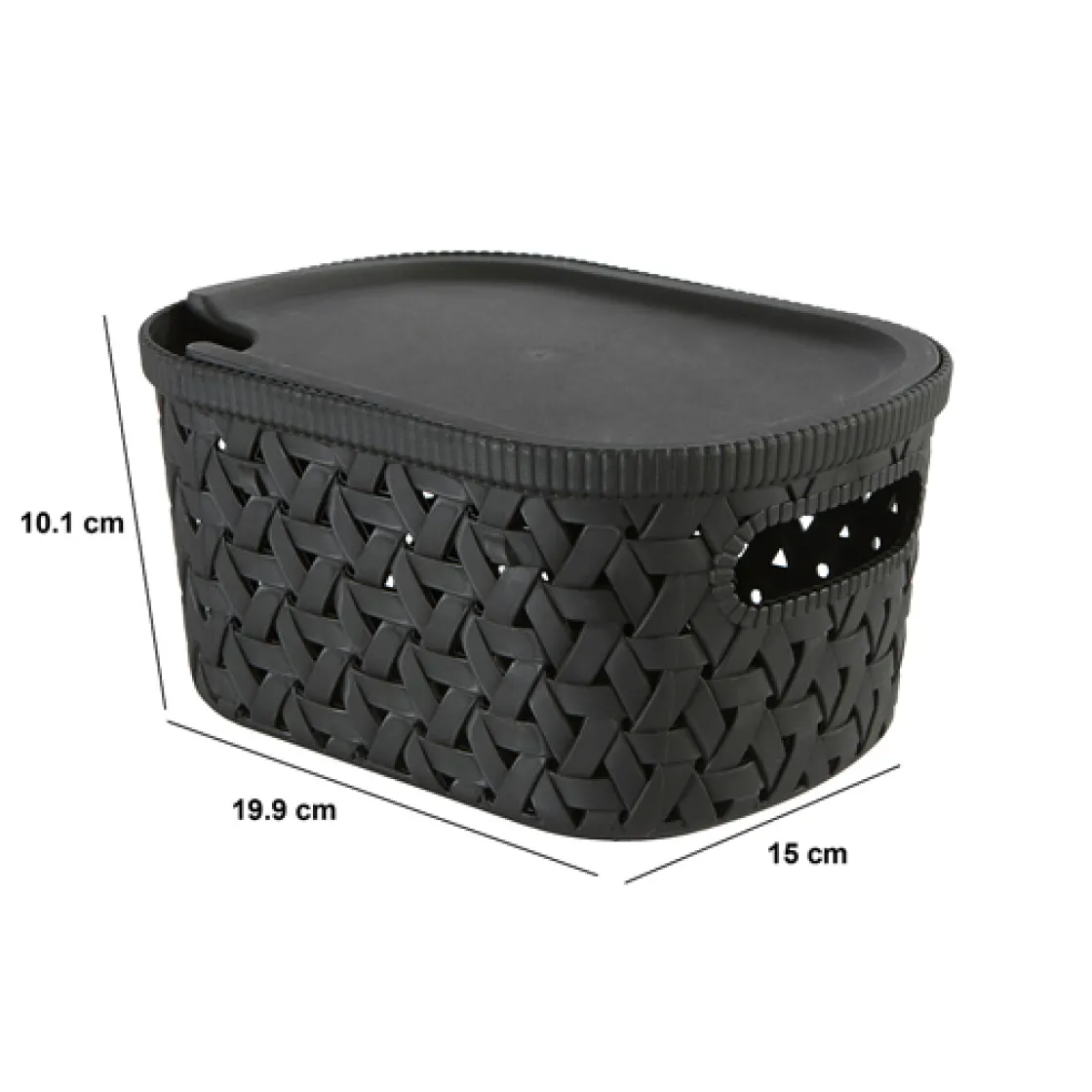5five Panier en plastique 2,3L, Noir