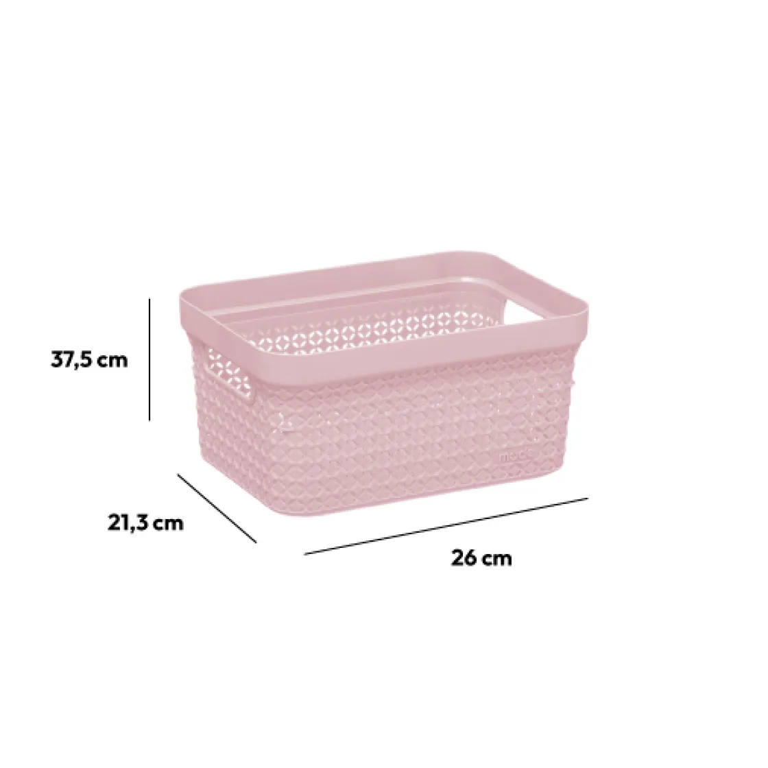 5five Panier en plastique 17L, Rose