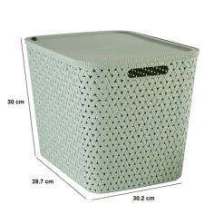 5five Panier en plastique 28L, Sauge