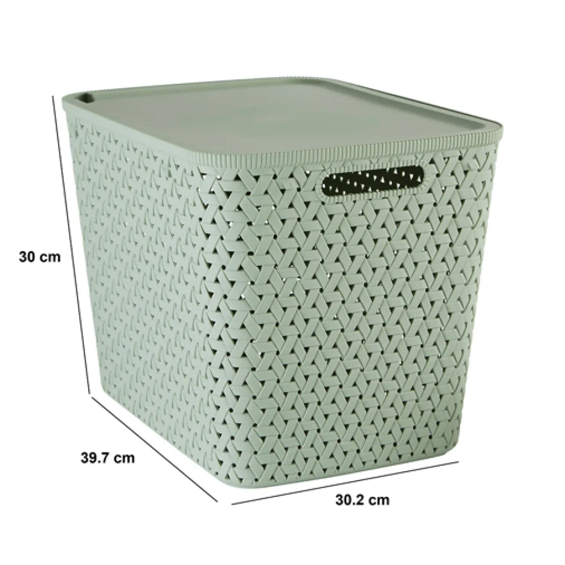 5five Panier en plastique 28L, Sauge