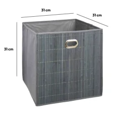 5five Panier latte bambou 31x31cm, Gris