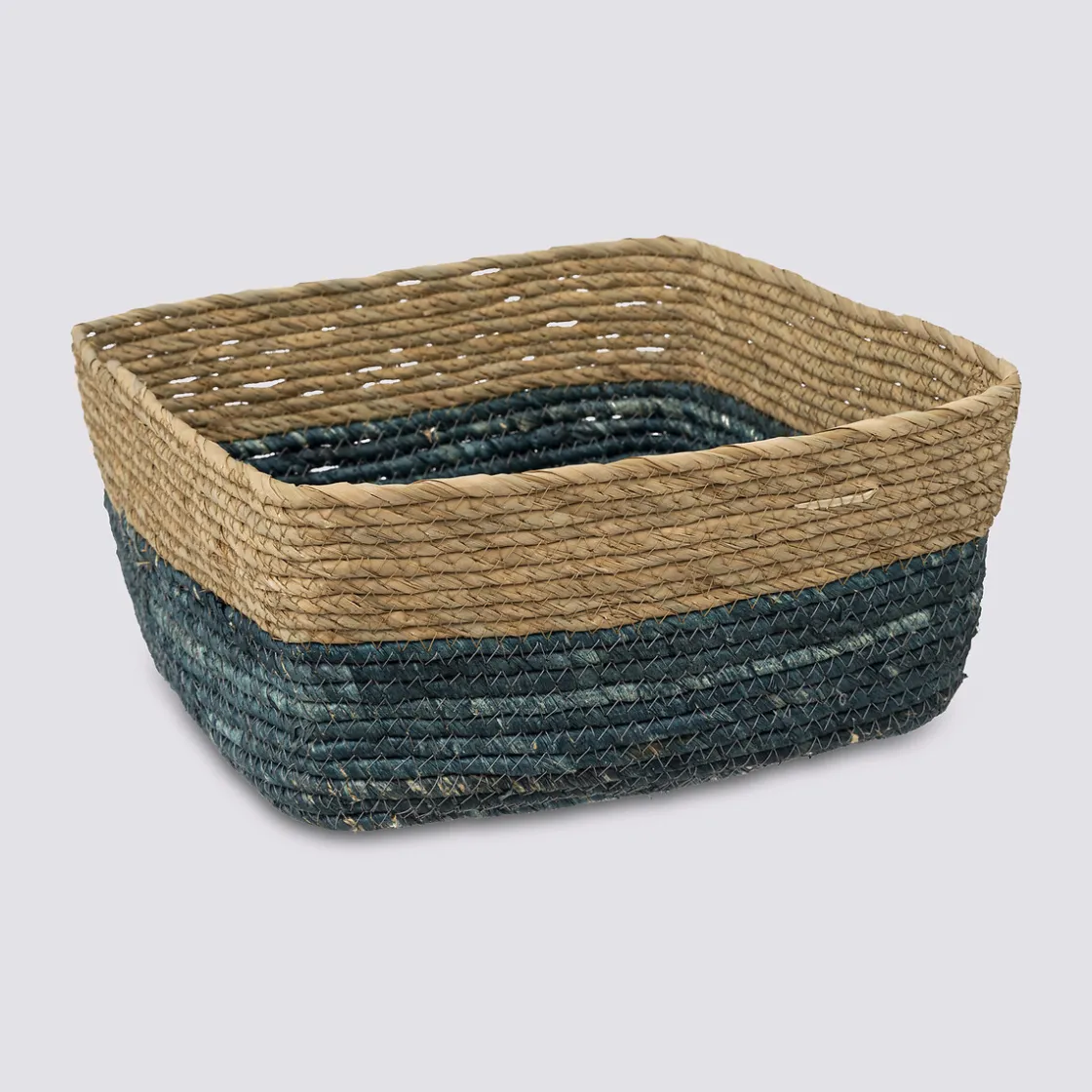 5five Panier paille 31x15 cm, Bleu pétrole