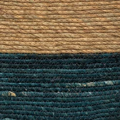 5five Panier paille 31x15 cm, Bleu pétrole