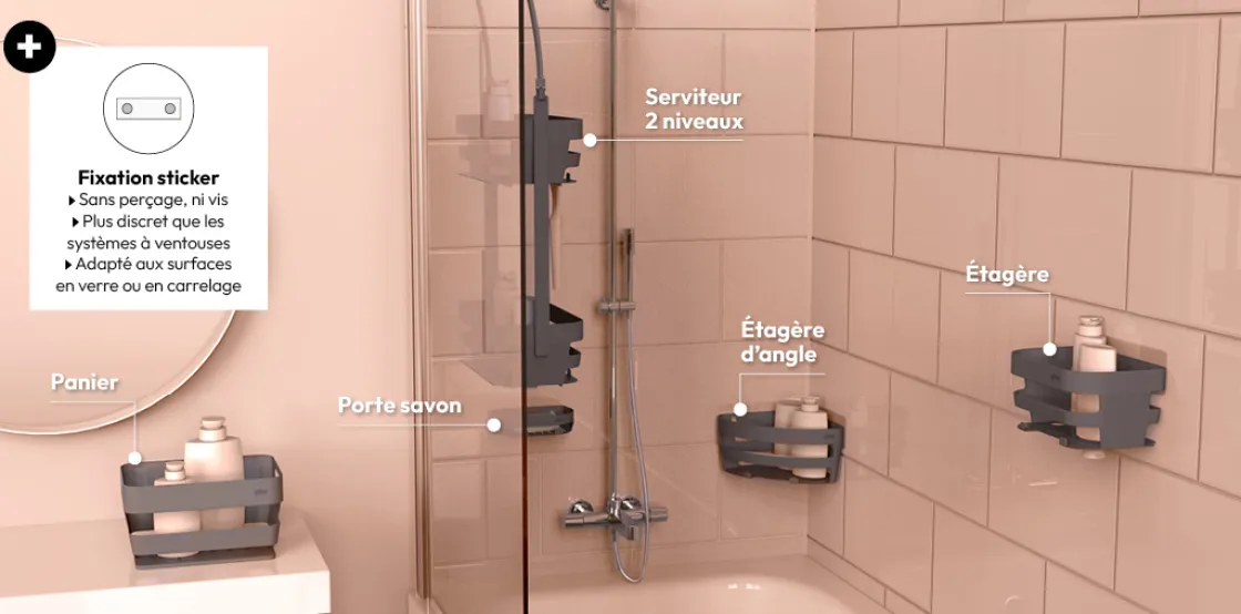 5five Panier plastique, Gris