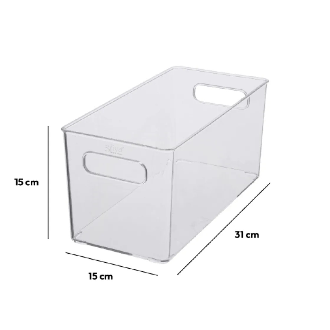 5five Panier plastique 15x31 cm, Transparent