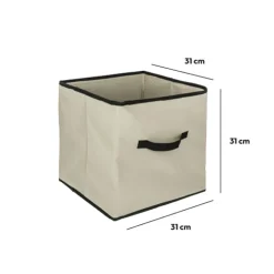 5five Panier tissu lanière 31x31 cm, Beige