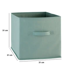 5five Panier tissu lanière 31x31 cm, Vert céladon