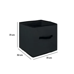 5five Panier tissu lanière 31x31 cm, Noir