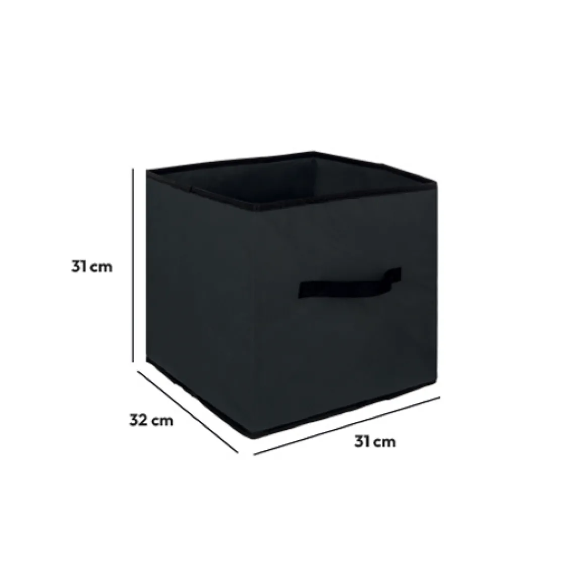 5five Panier tissu lanière 31x31 cm, Noir