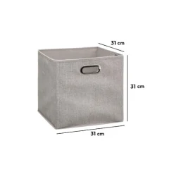 5five Panier tissu 31x31 cm, Beige chiné