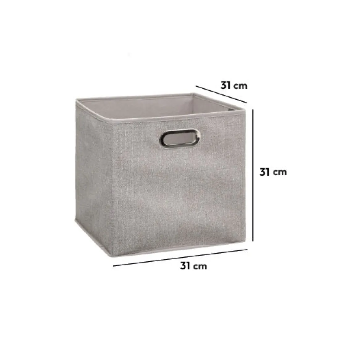 5five Panier tissu 31x31 cm, Beige chiné