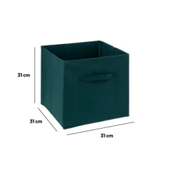 5five Panier tissu 31x31 cm, Bleu pétrole