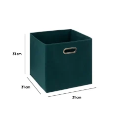 5five Panier tissu 31x31 cm, Bleu pétrole