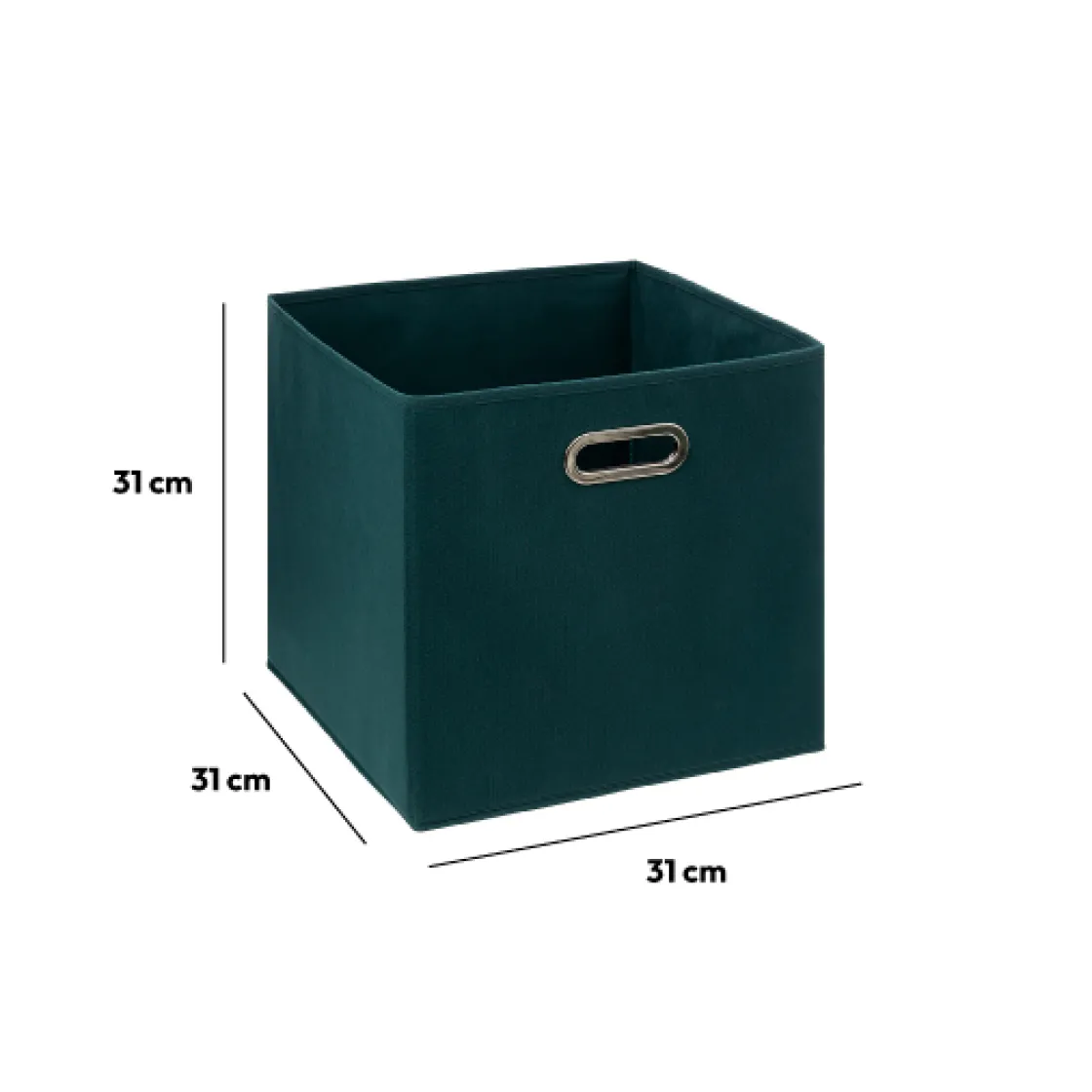 5five Panier tissu 31x31 cm, Bleu pétrole