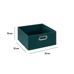 5five Panier tissu 31x15 cm, Bleu pétrole