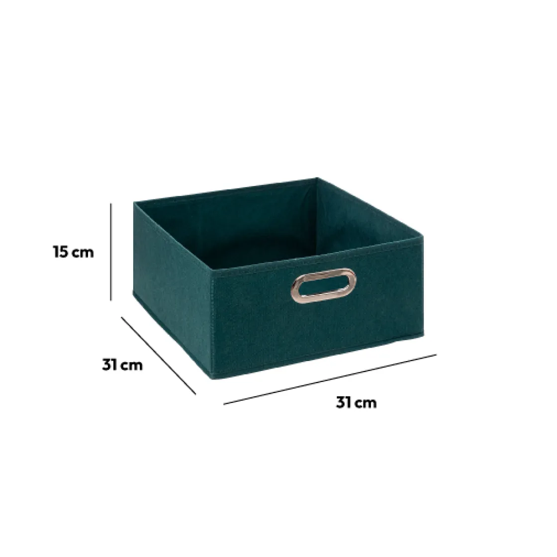 5five Panier tissu 31x15 cm, Bleu pétrole