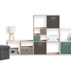 5five Panier tissu 15x31 cm, Bleu pétrole chiné