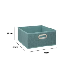 5five Panier tissu 31x15 cm, Bleu pétrole chiné