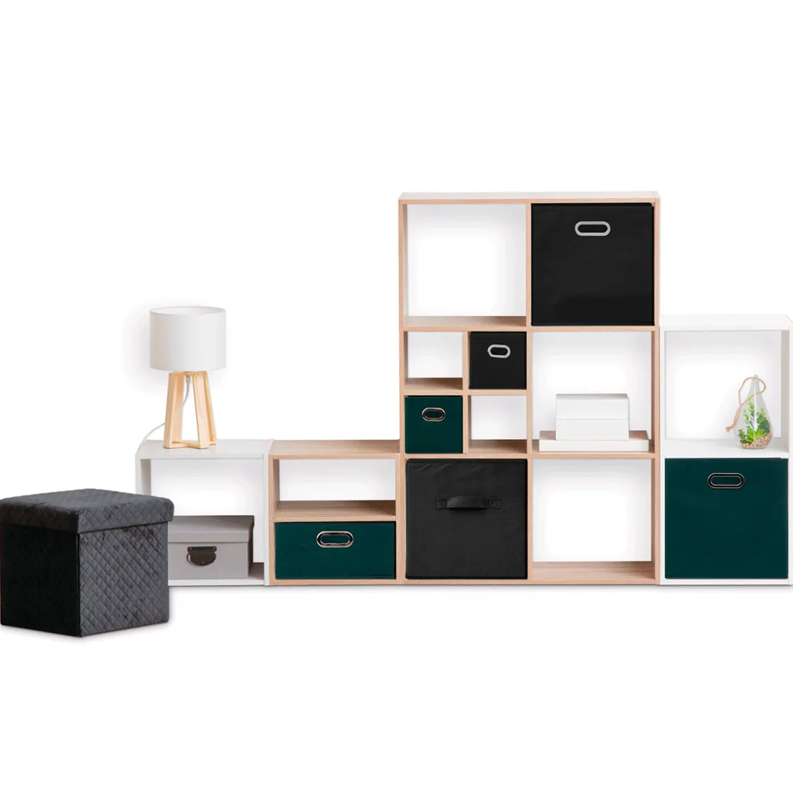 5five Panier tissu 15x31 cm, Bleu pétrole