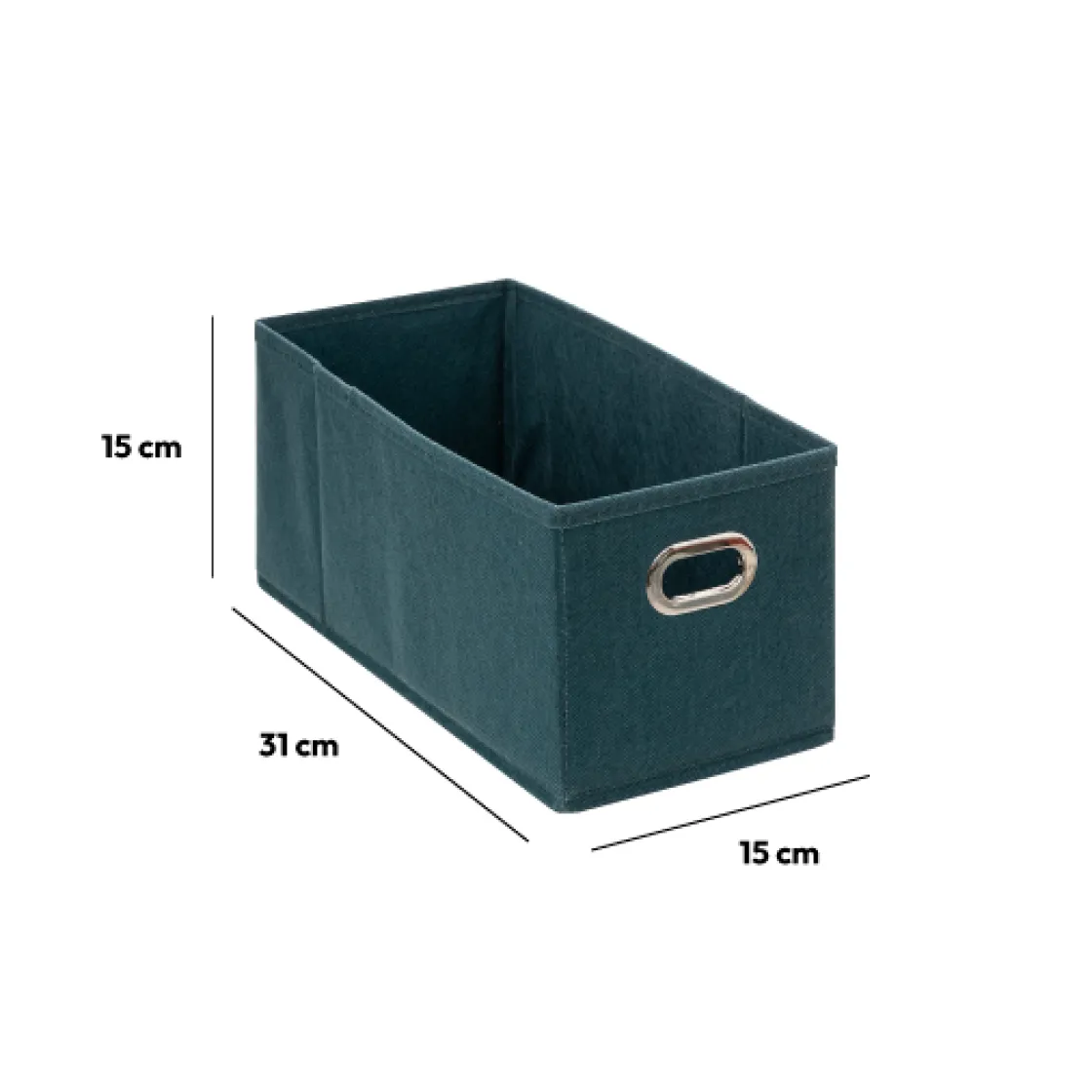 5five Panier tissu 15x31 cm, Bleu pétrole