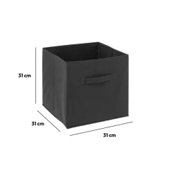 5five Panier tissu 31x31 cm, Gris anthracite