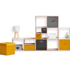 5five Panier tissu 31x15 cm, Gris anthracite