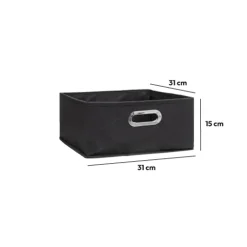 5five Panier tissu 31x15 cm, Gris anthracite