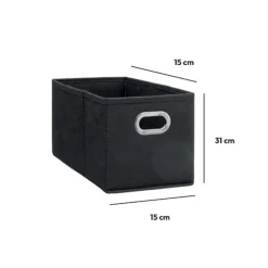 5five Panier tissu 15x31 cm, Gris anthracite