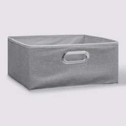 5five Panier tissu 31x15 cm, Gris clair chiné