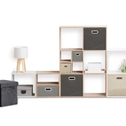 5five Panier tissu 31x15 cm, Gris clair chiné