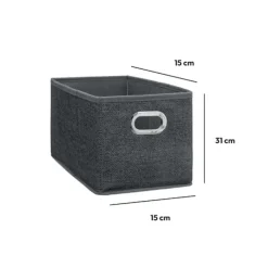 5five Panier tissu 15x31 cm, Gris foncé chiné