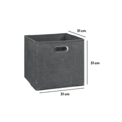 5five Panier tissu 31x31 cm, Gris foncé chiné