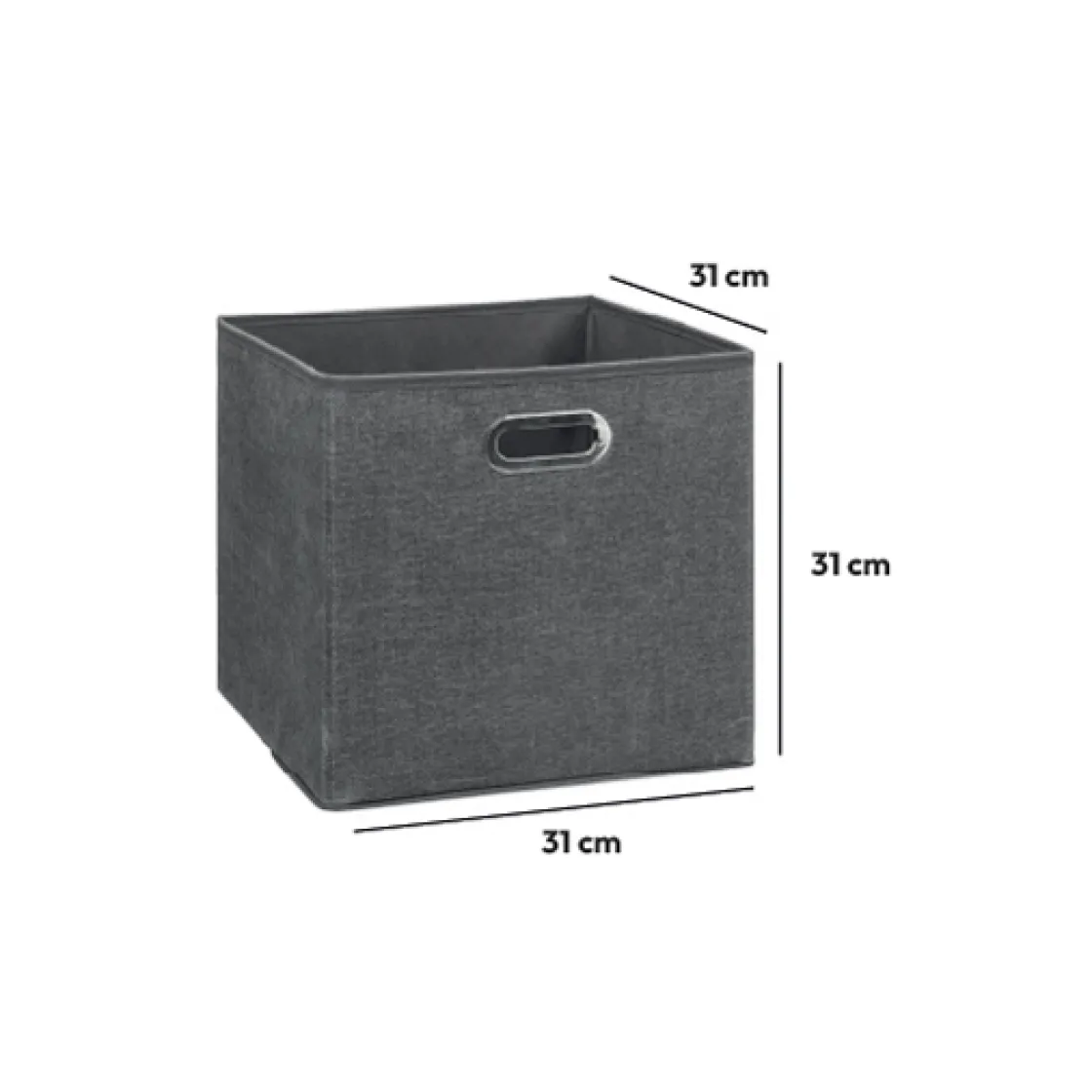5five Panier tissu 31x31 cm, Gris foncé chiné