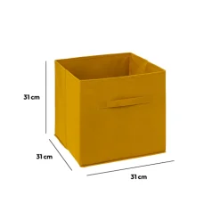 5five Panier tissu 31x31 cm, Jaune moutarde