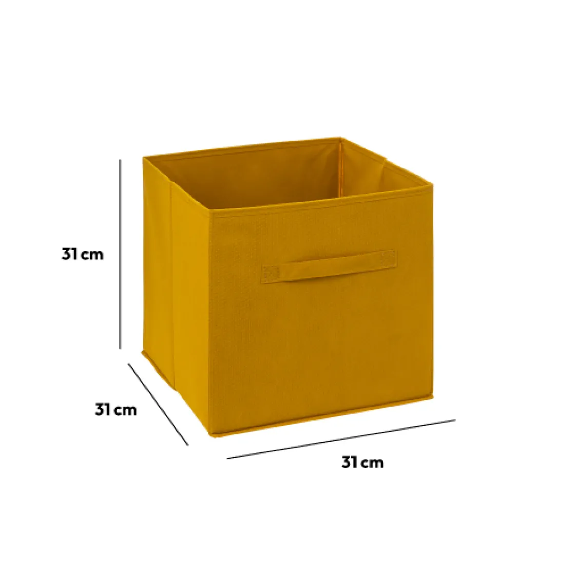 5five Panier tissu 31x31 cm, Jaune moutarde