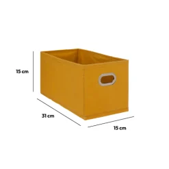 5five Panier tissu 15x31 cm, Jaune moutarde