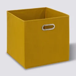 5five Panier tissu 31x31 cm, Jaune moutarde