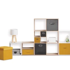 5five Panier tissu 31x31 cm, Jaune moutarde