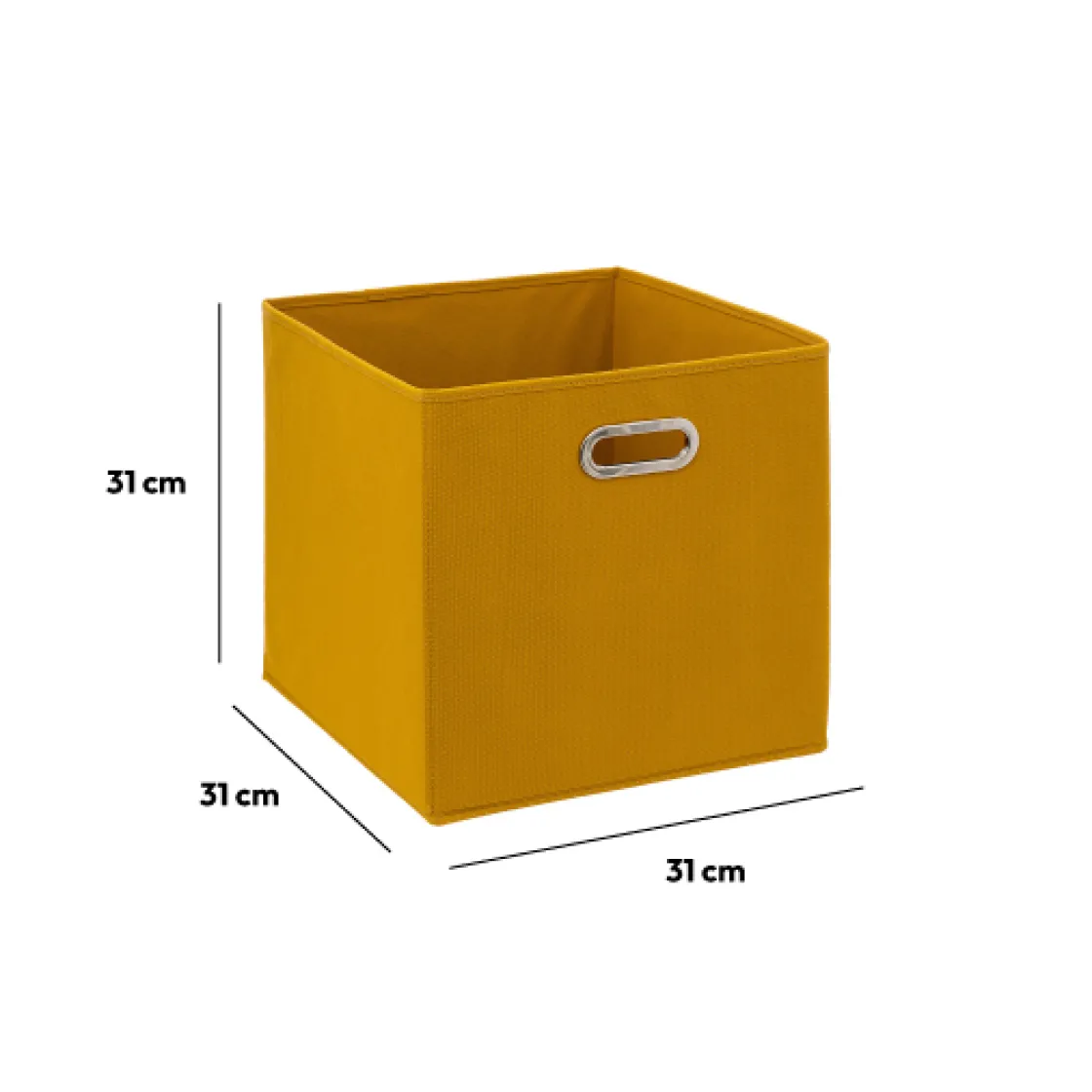 5five Panier tissu 31x31 cm, Jaune moutarde