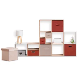 5five Panier tissu 31x31 cm, Terre de sienne