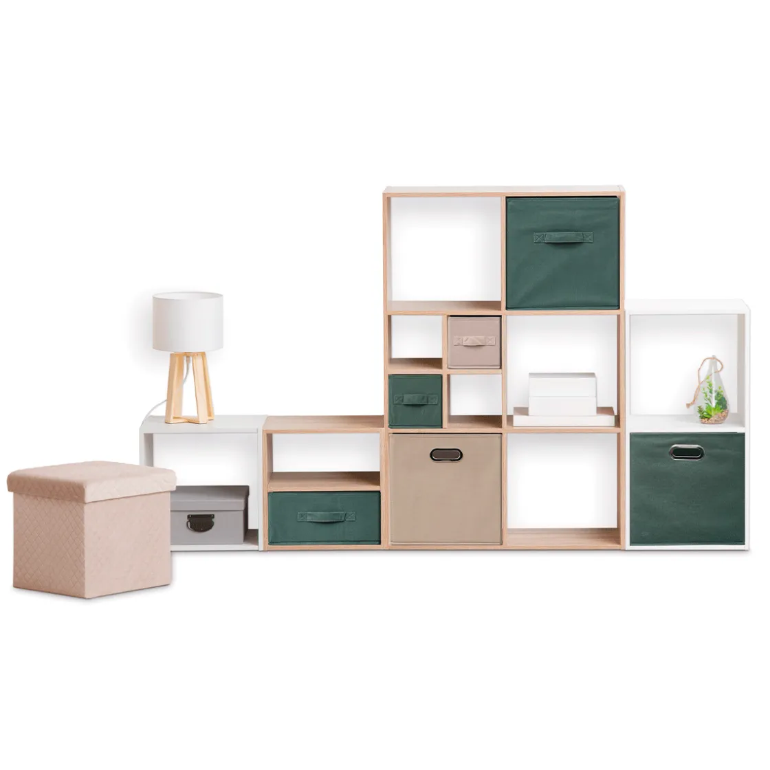 5five Panier tissu 31x15 cm, Vert Kaki