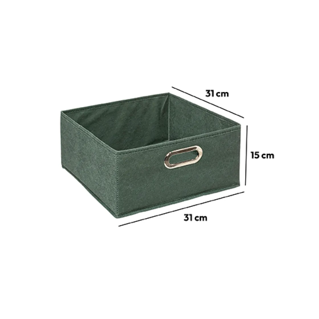 5five Panier tissu 31x15 cm, Vert Kaki