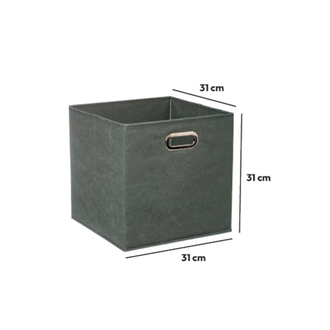 5five Panier tissu 31x31 cm, Vert Kaki