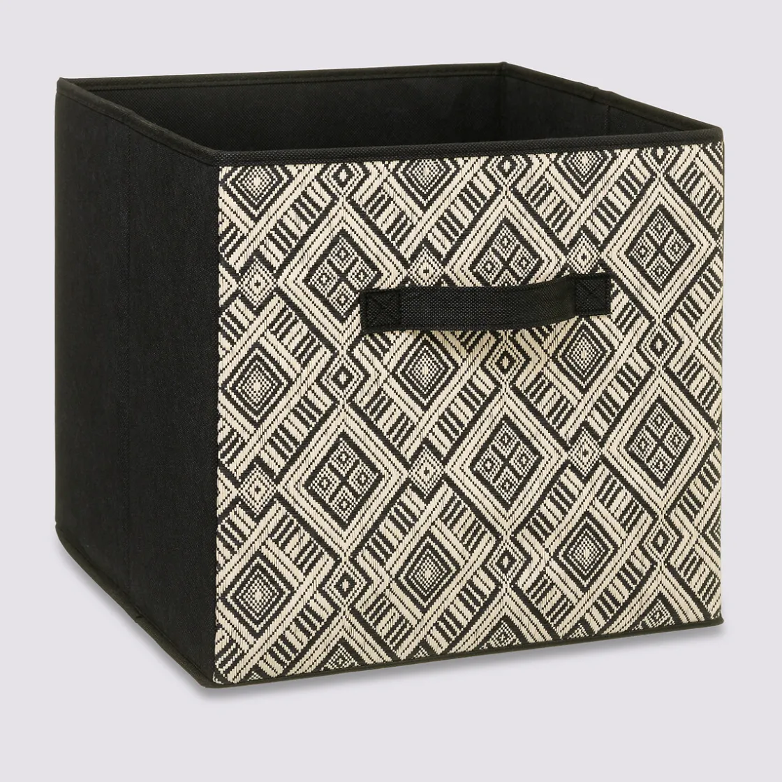 5five Panier tissu 31x31cm, motif noir/blanc