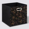 5five Panier tissu 31x31cm, Noir avec motifs