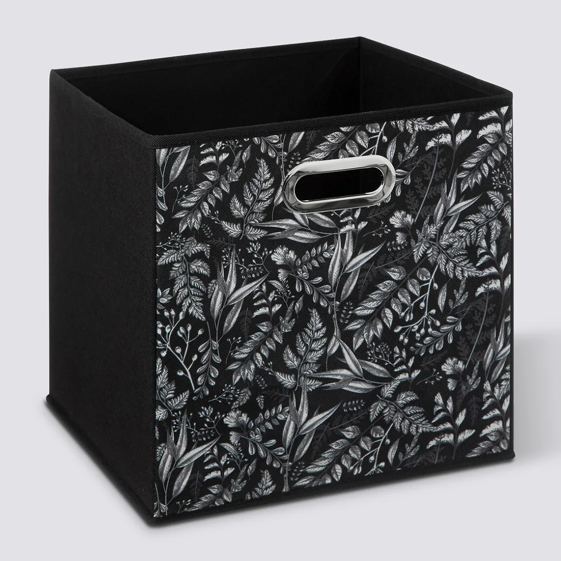 5five Panier tissu 31x31cm, Noir avec motifs