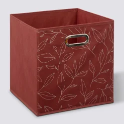 5five Panier tissu 31x31cm, Rouge avec motifs