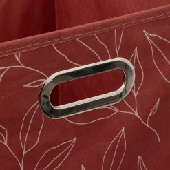 5five Panier tissu 31x31cm, Rouge avec motifs