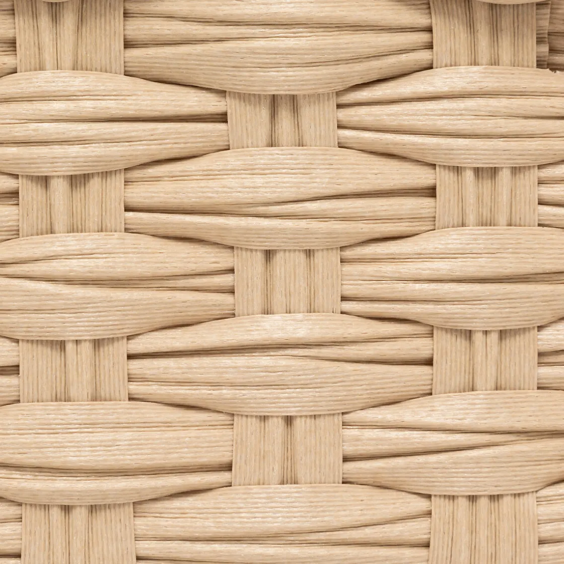 5five Panier tressé 3L, Effet bois naturel