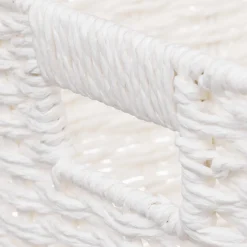 5five Panier vannerie 31x31cm, Blanc